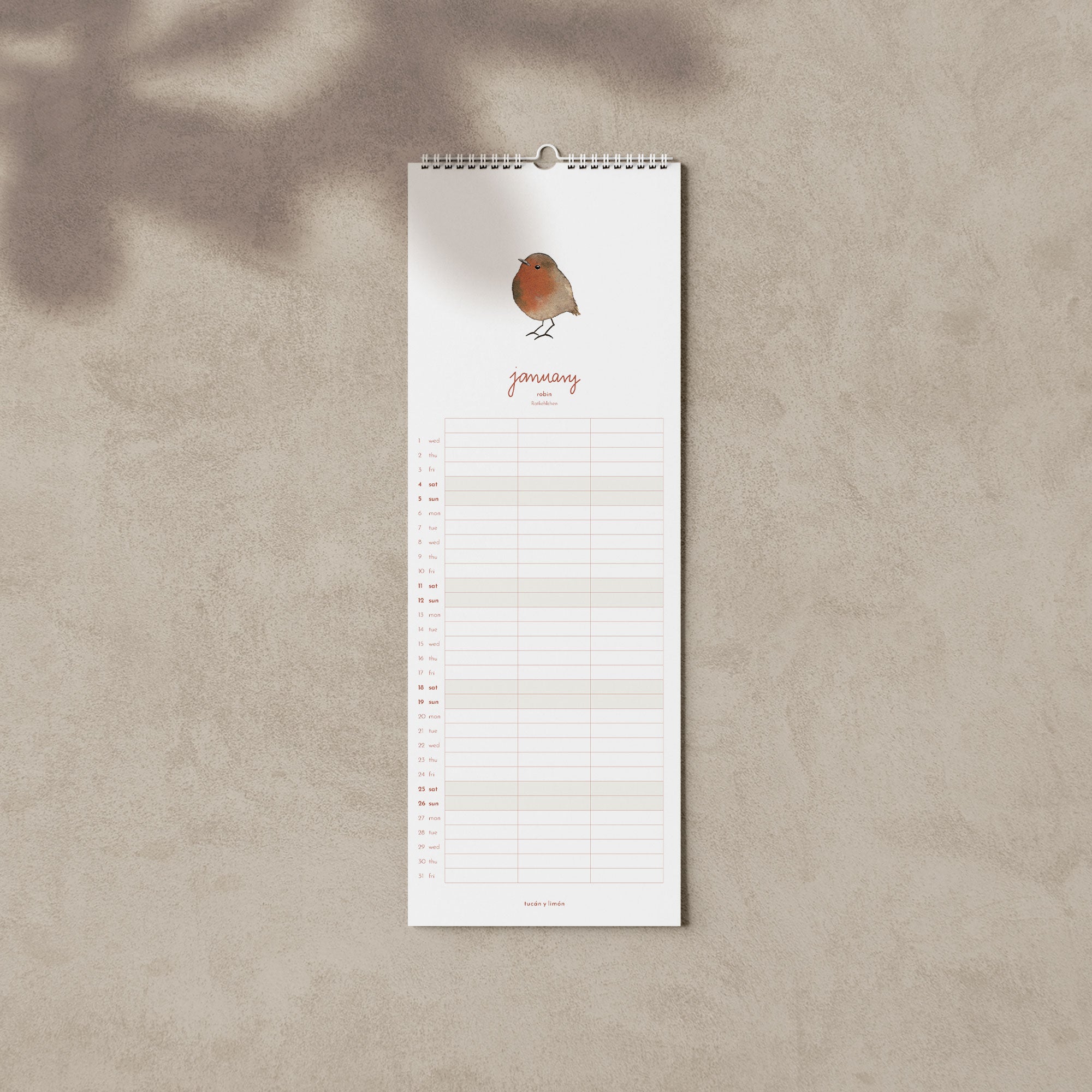 2027 Familienkalender Gartenvögel