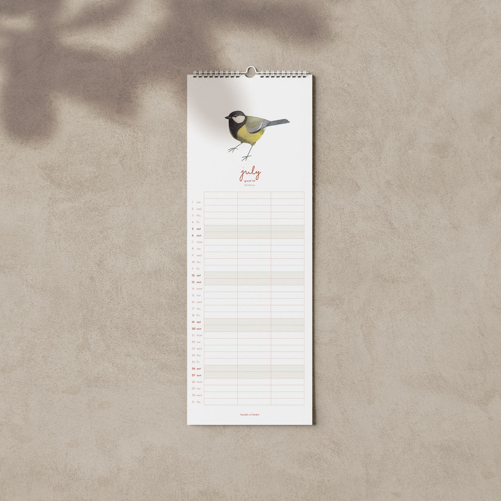 2027 Familienkalender Gartenvögel