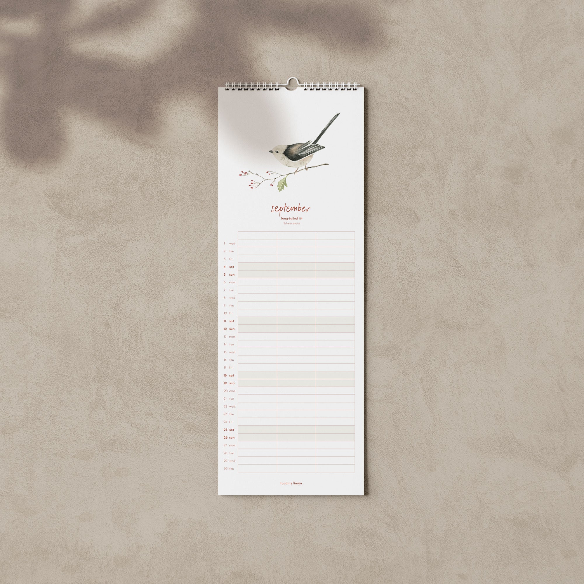 2027 Familienkalender Gartenvögel