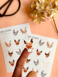 Hühner Sticker aus Recyclingpapier / ohne PVC
