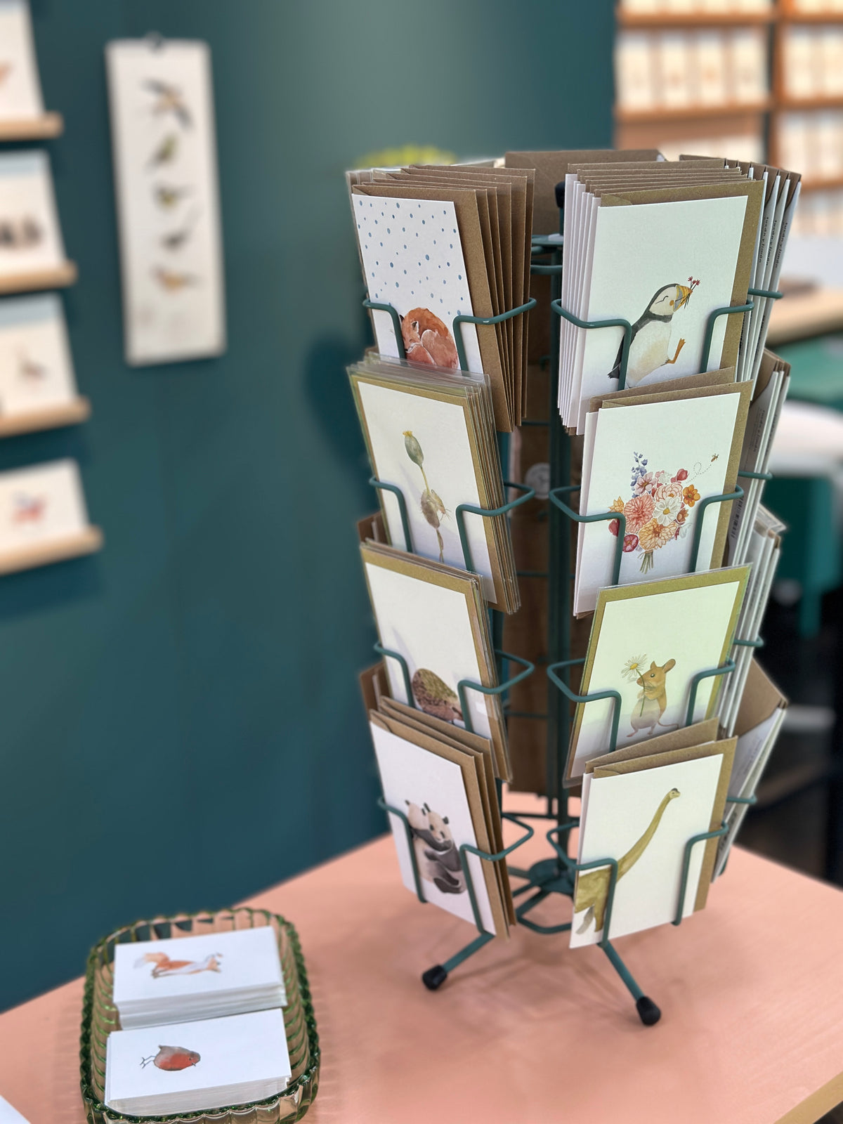 Minigrußkarten Display silber