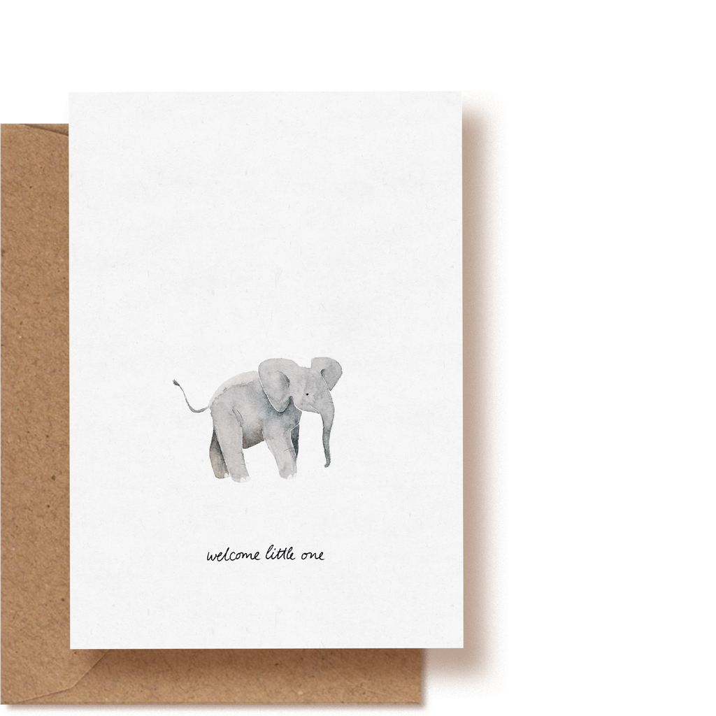 Baby Elefant - welcome little one | Grußkarte