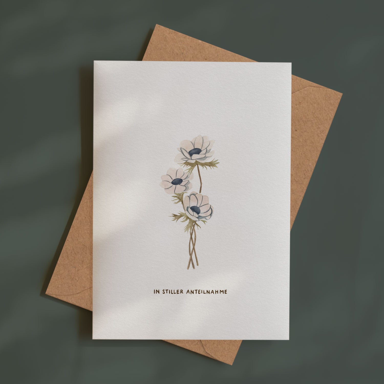 Anemone In stiller Anteilnahme | Trauerkarte