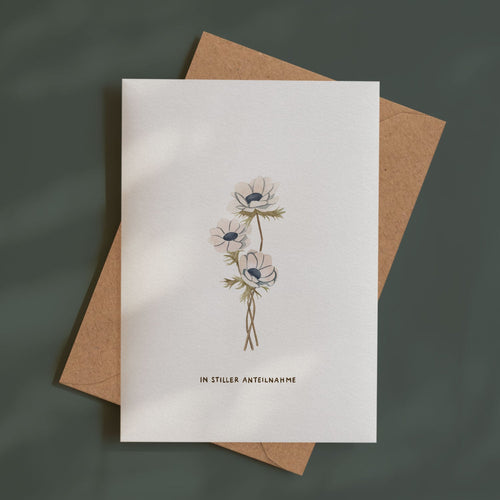 Anemone In stiller Anteilnahme | Trauerkarte