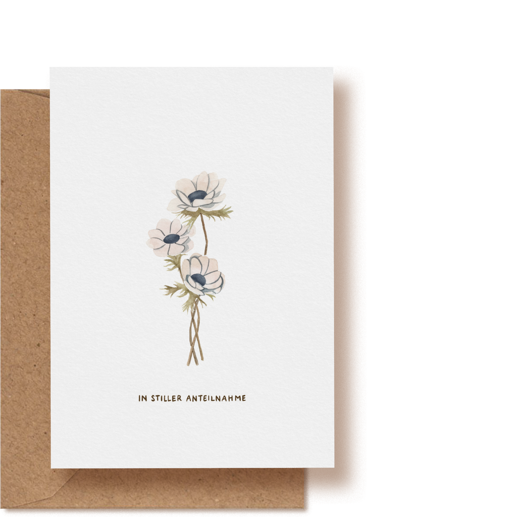 Anemone In stiller Anteilnahme | Trauerkarte