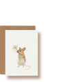 Maus und Gänseblümchen | Mini-Grußkarte