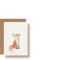 Fuchs mit Rotkehlchen | Mini-Grußkarte