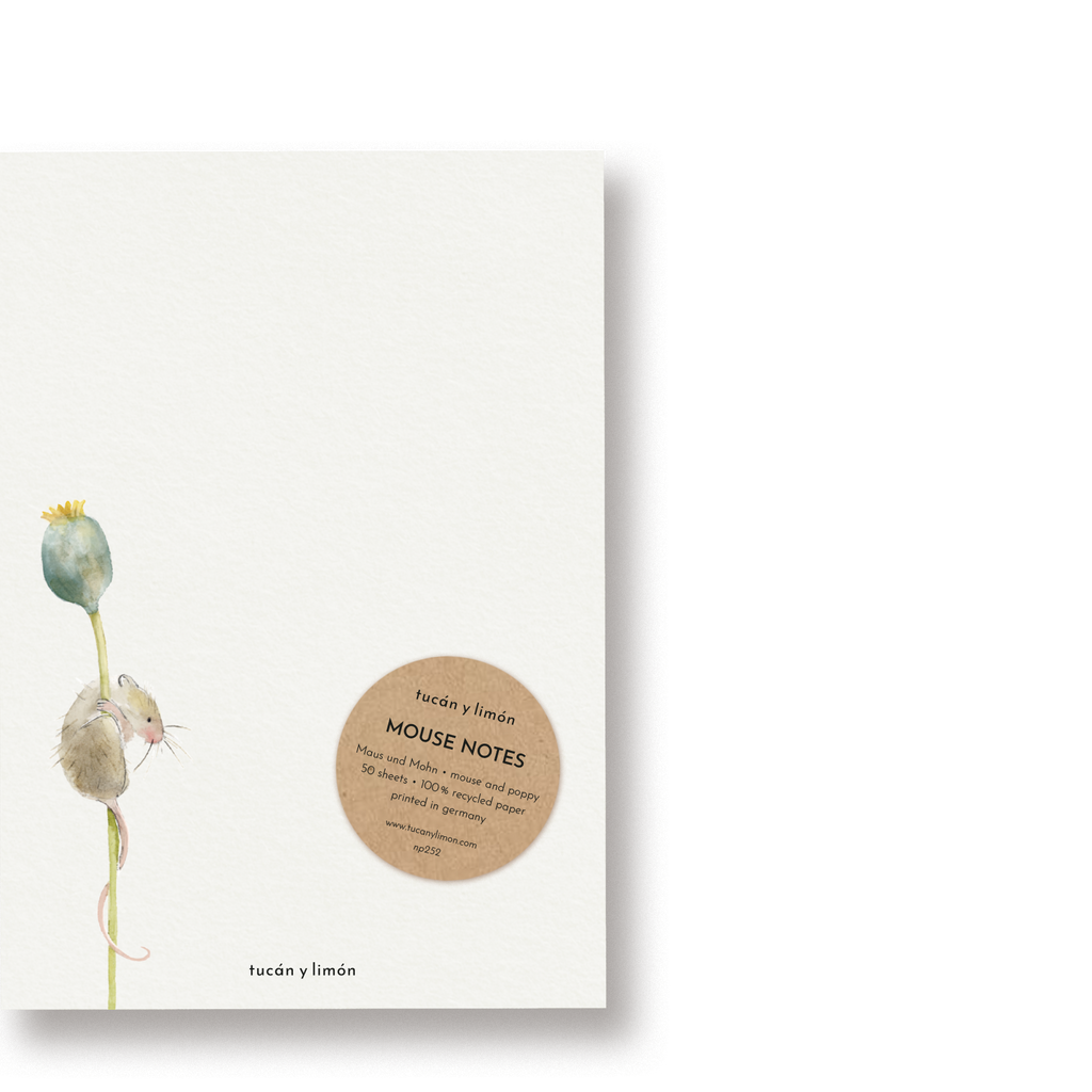 MOUSE NOTES Maus und Mohn | Notizblock DINA6