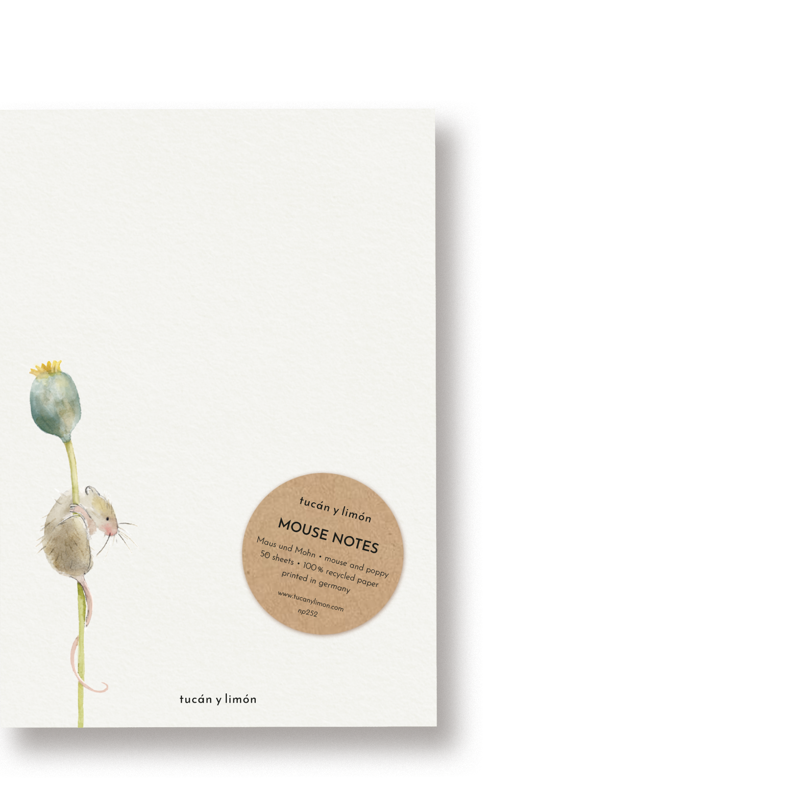 MOUSE NOTES Maus und Mohn | Notizblock DINA6