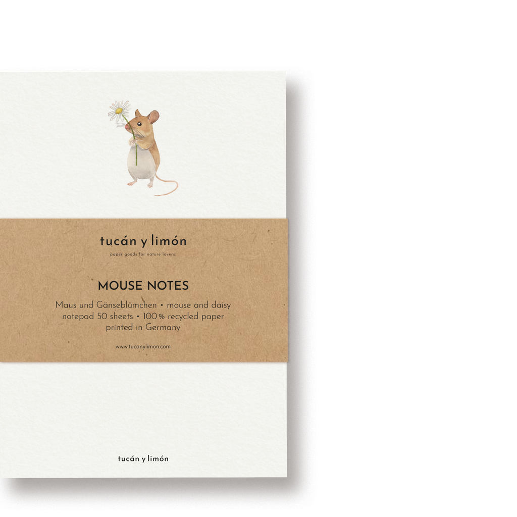 MOUSE NOTES Maus und Gänseblümchen | Notizblock DINA6