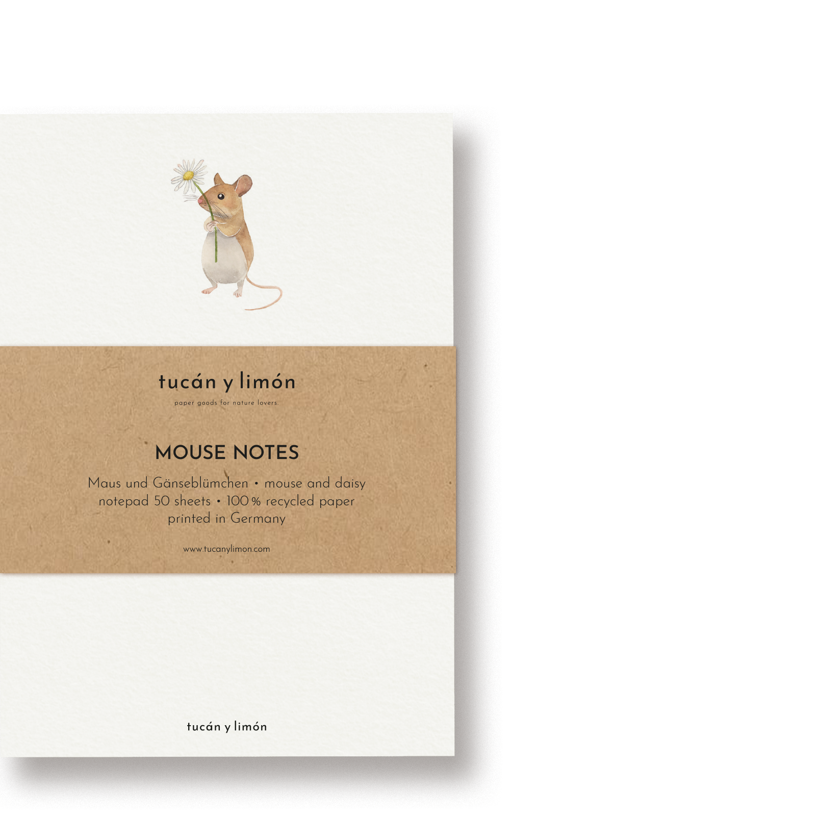 MOUSE NOTES Maus und Gänseblümchen | Notizblock DINA6