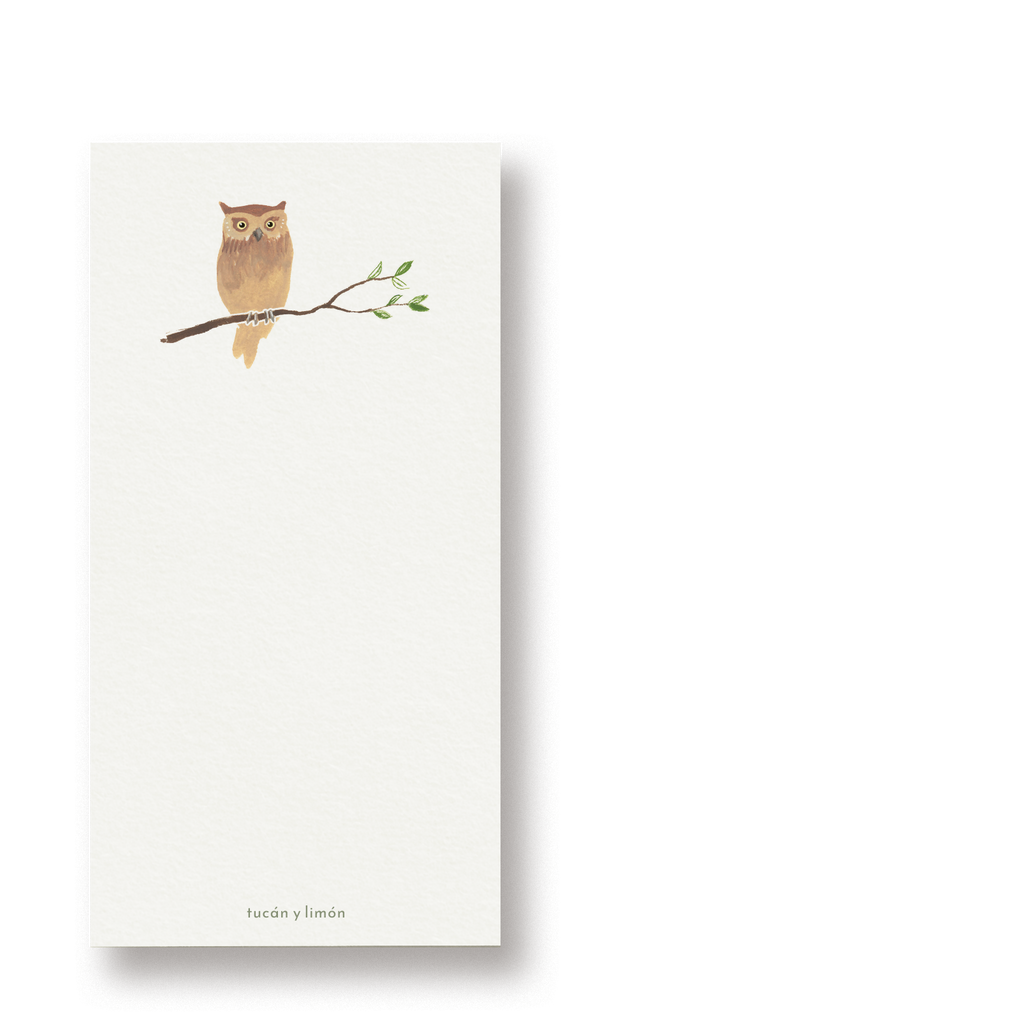 BIRD NOTES - Eule | Notizblock DINA6 schmal
