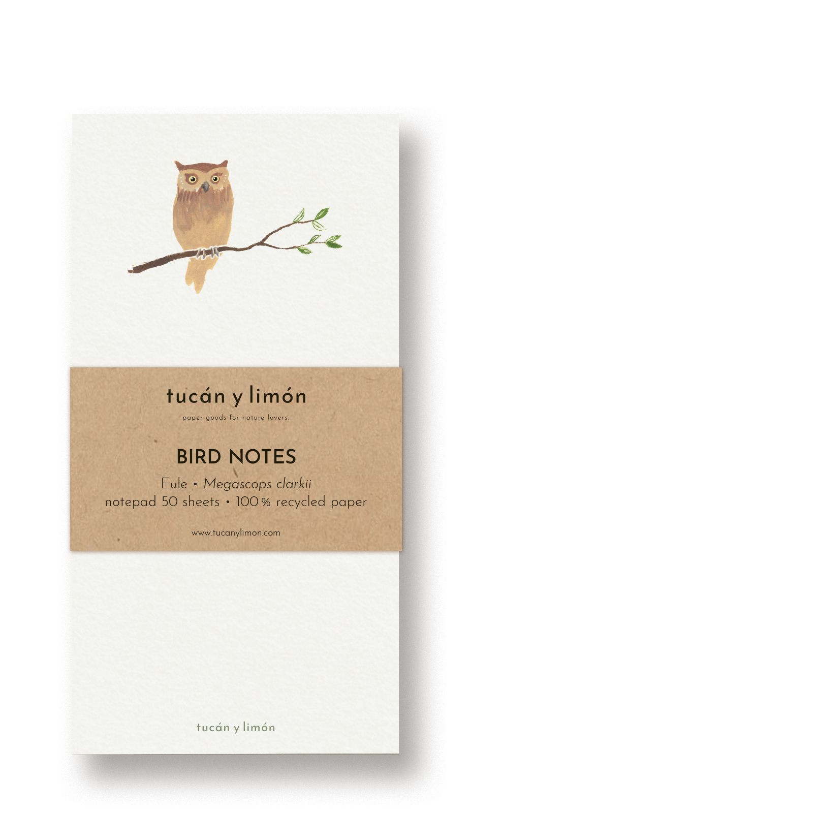 BIRD NOTES - Eule | Notizblock DINA6 schmal