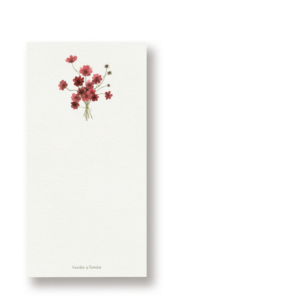 FLOWER NOTES - Schokoladen-Kosmeen | Notizblock DINA6 schmal