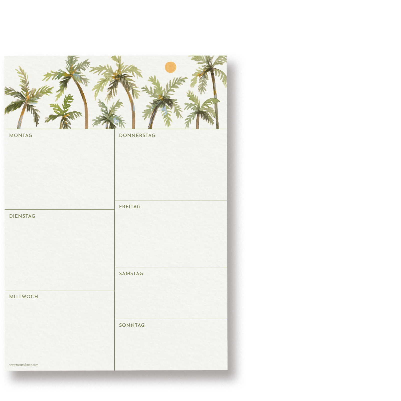 WEEKLY PLANER - Palmenwald | Notizblock DINA5