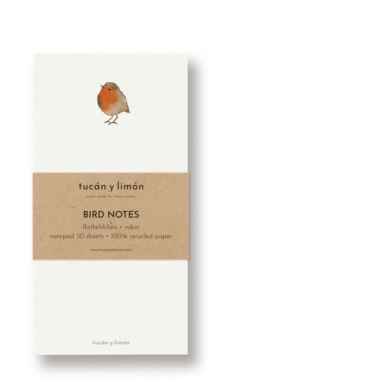 BIRD NOTES - Rotkehlchen | Notizblock DINA6 schmal