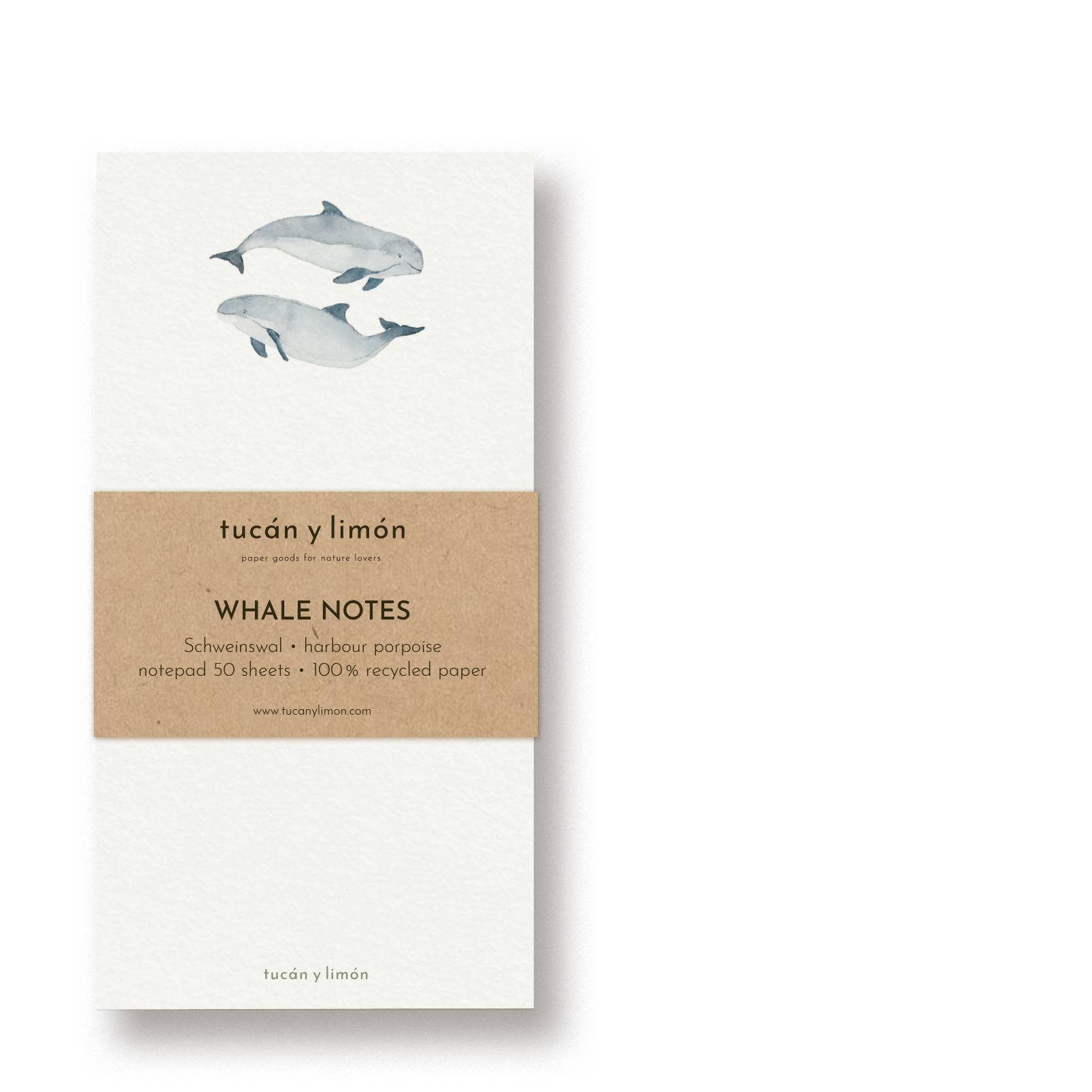 WHALE NOTES - Schweinswal | Notizblock DINA6 schmal
