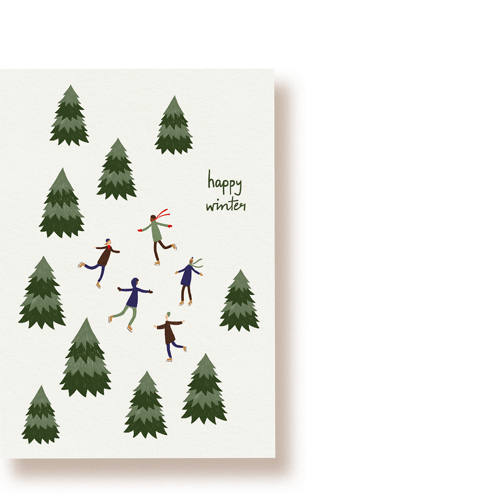 Happy Winter Green | Postkarte