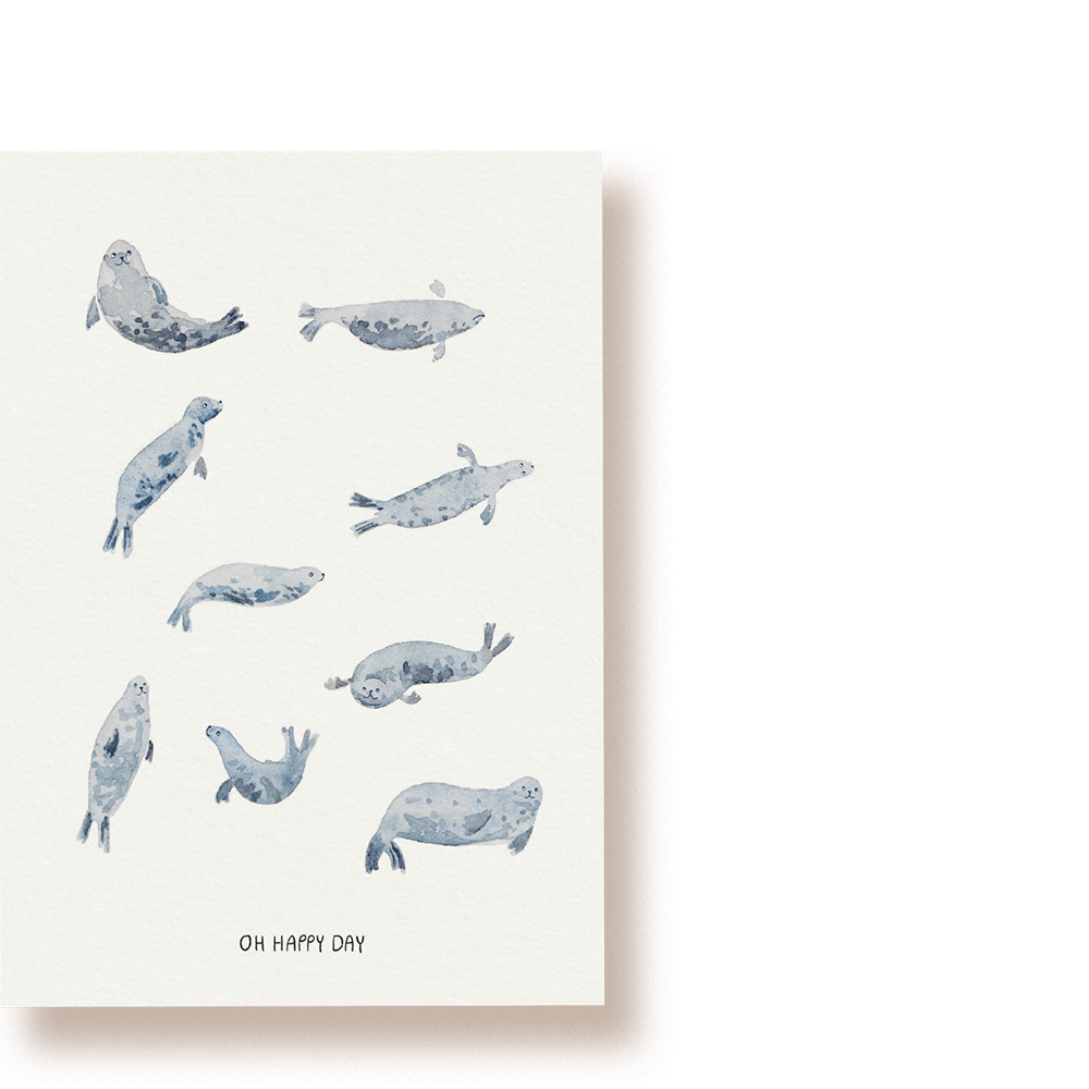 Robben | Oh Happy Day | Postkarte