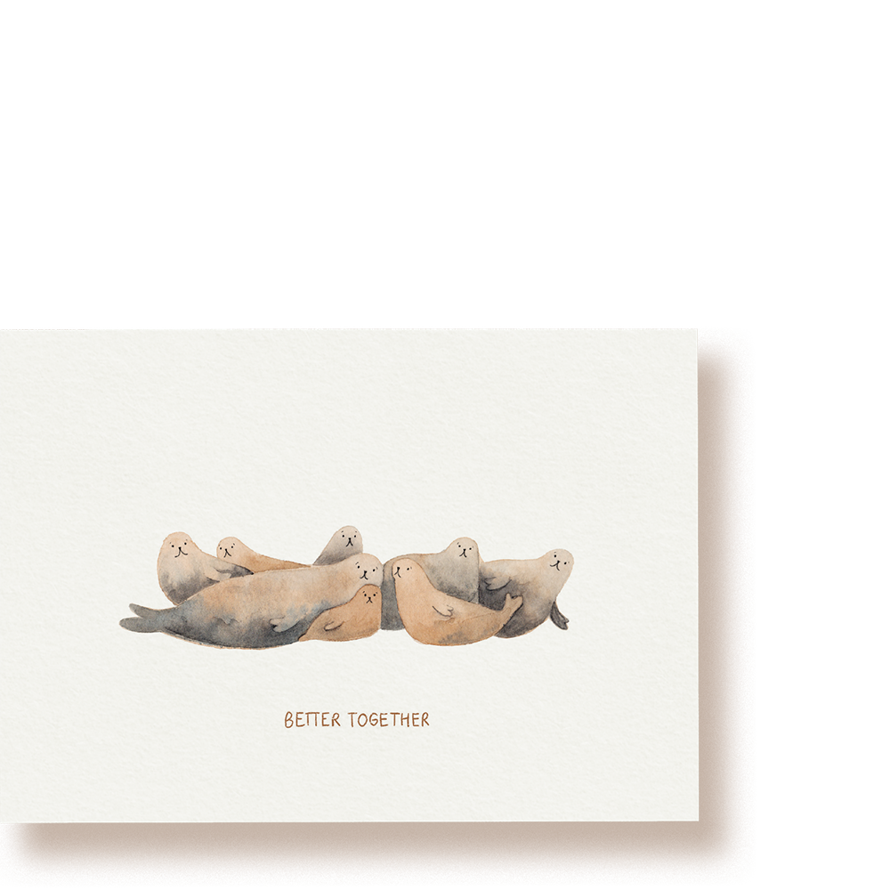 Seehunde - better together | Postkarte