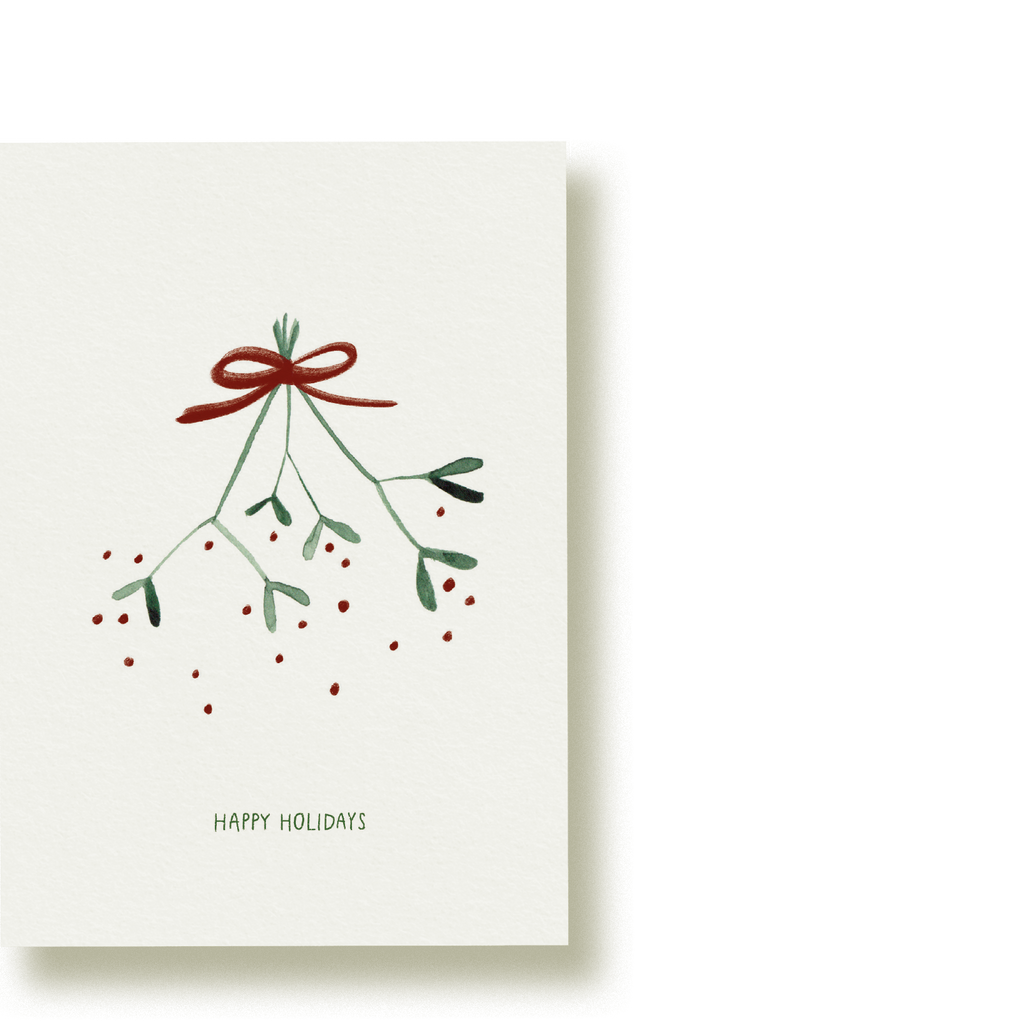 muérdago feliz navidad | tarjeta