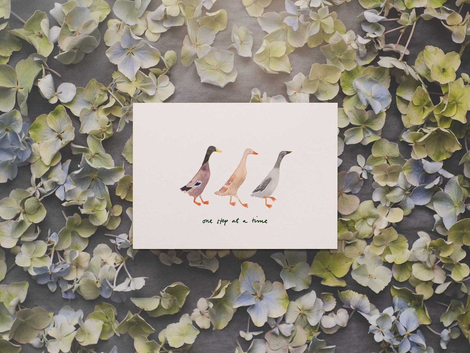 one step at a time | Postkarte