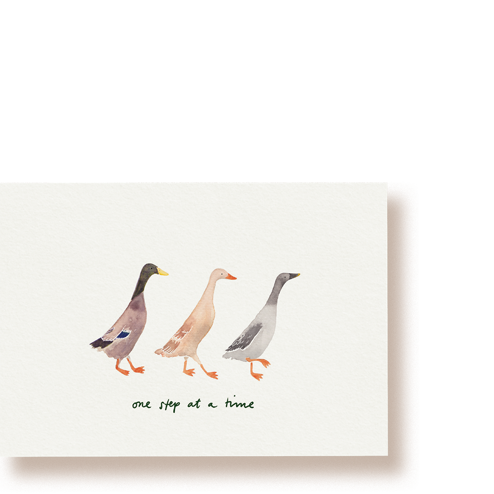 one step at a time | Postkarte