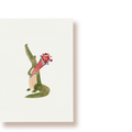Blumen Krokodil | Postkarte