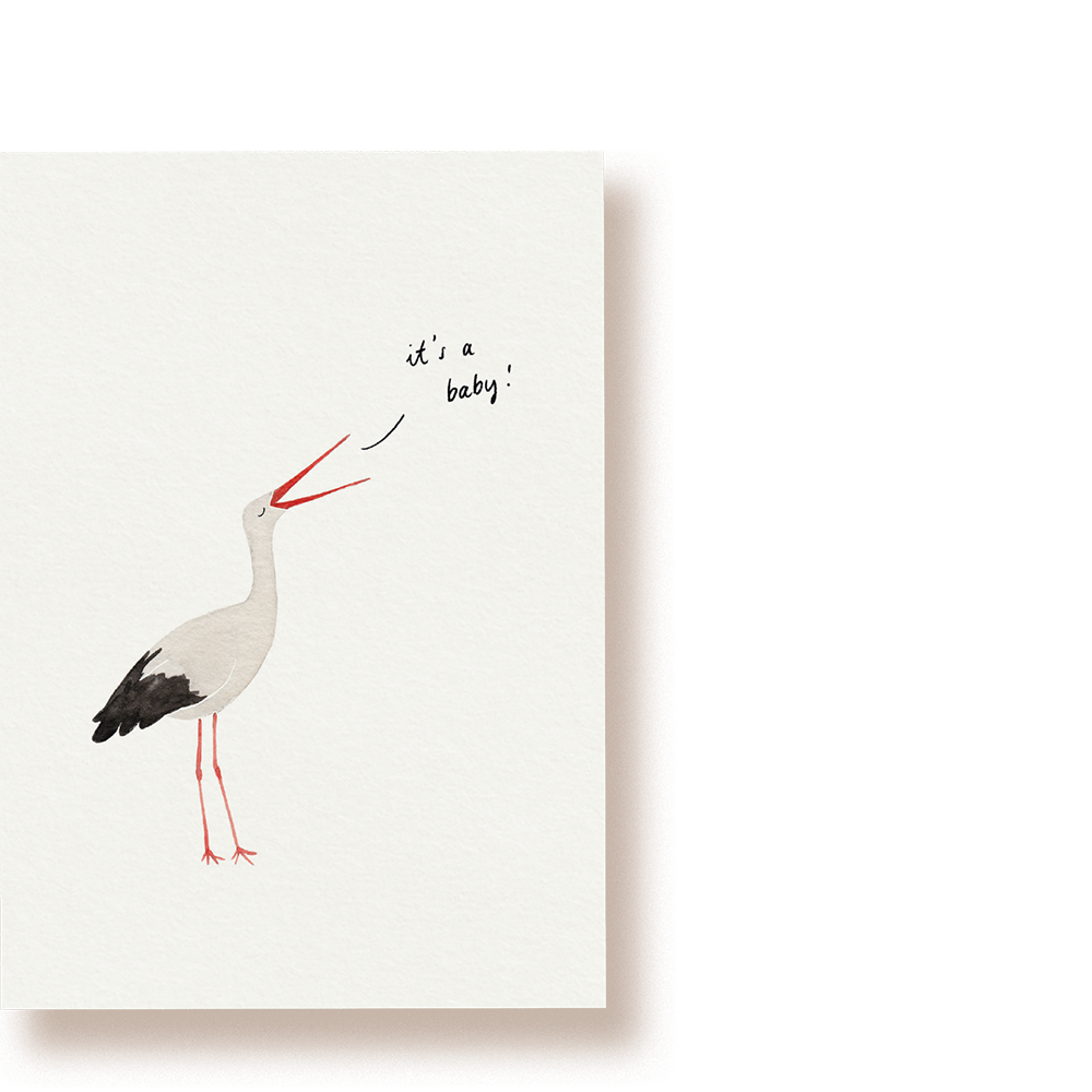 Storch - it´s a baby | Postkarte