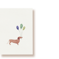 Dackel mit Luftballons | Postkarte