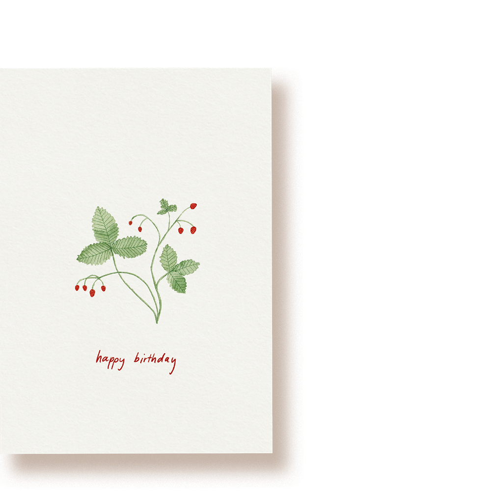 birthday strawberries | Postkarte