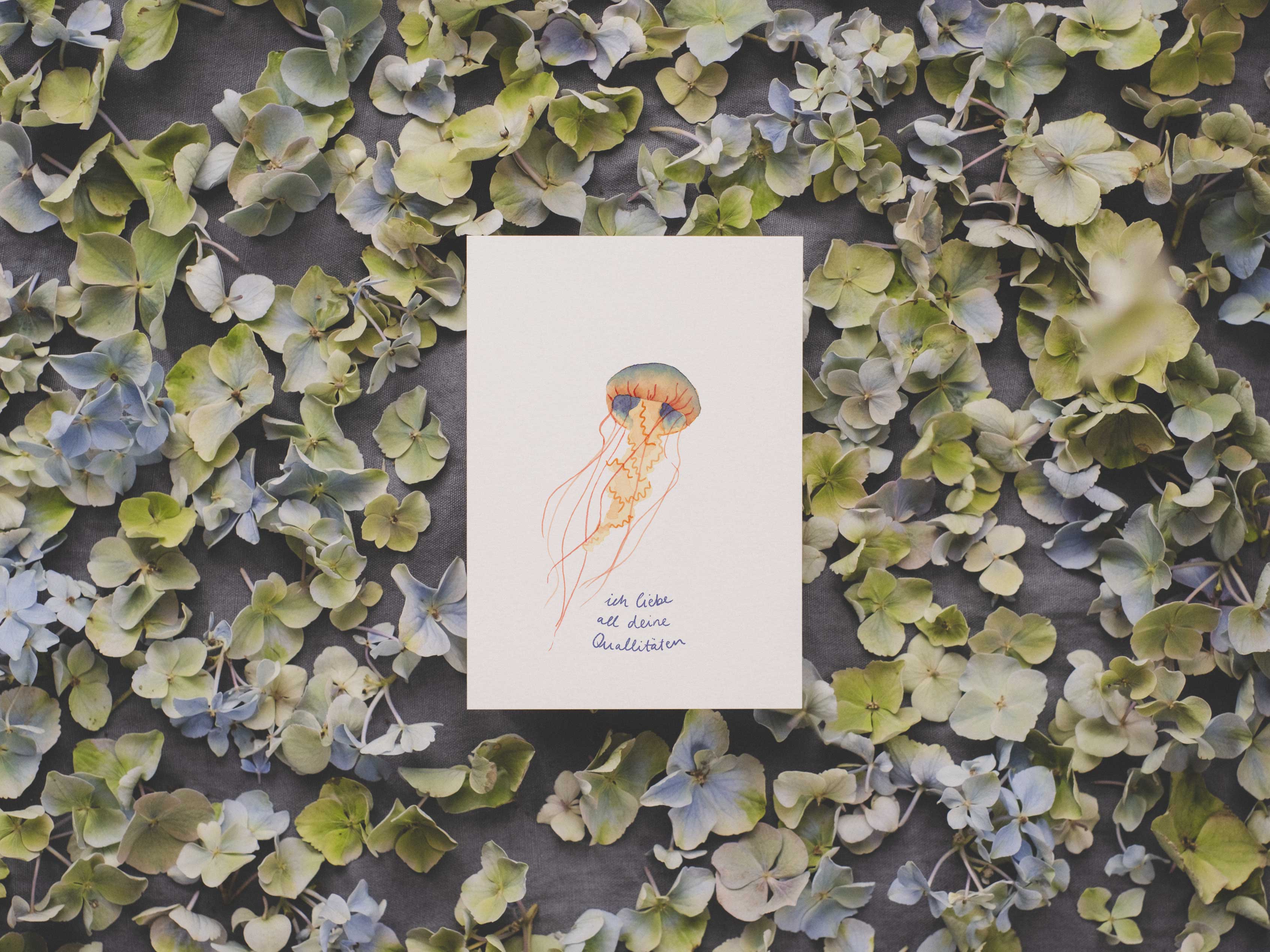 Qualle - ich liebe all' deine Quallitäten | Postkarte