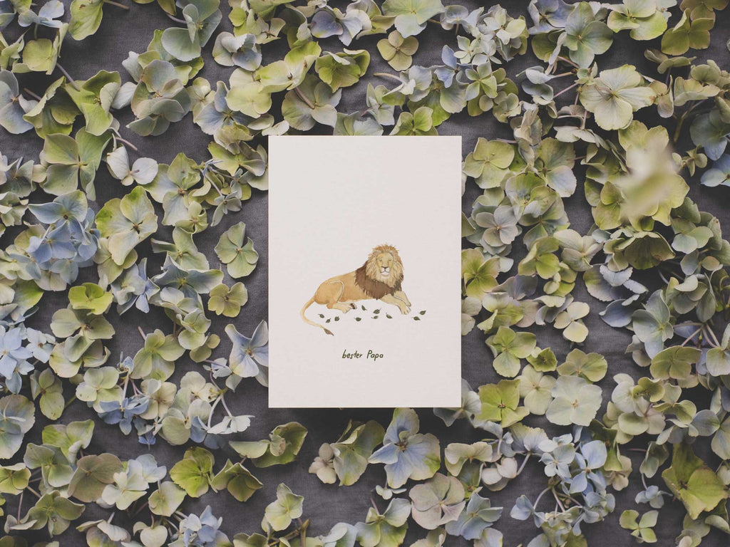 Löwe - bester Papa | Postkarte