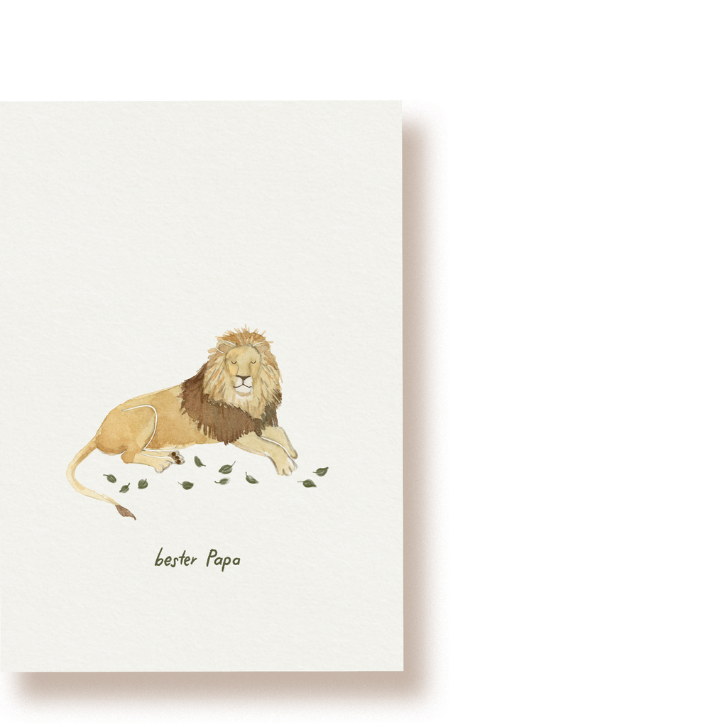 Löwe - bester Papa | Postkarte