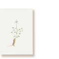 Maus mit Mistelzweig | Postkarte