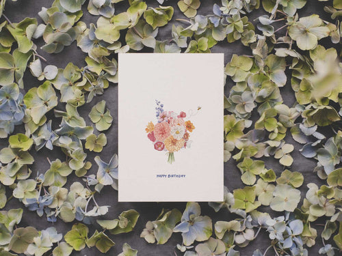 Blumenstrauß Biene | Postkarte