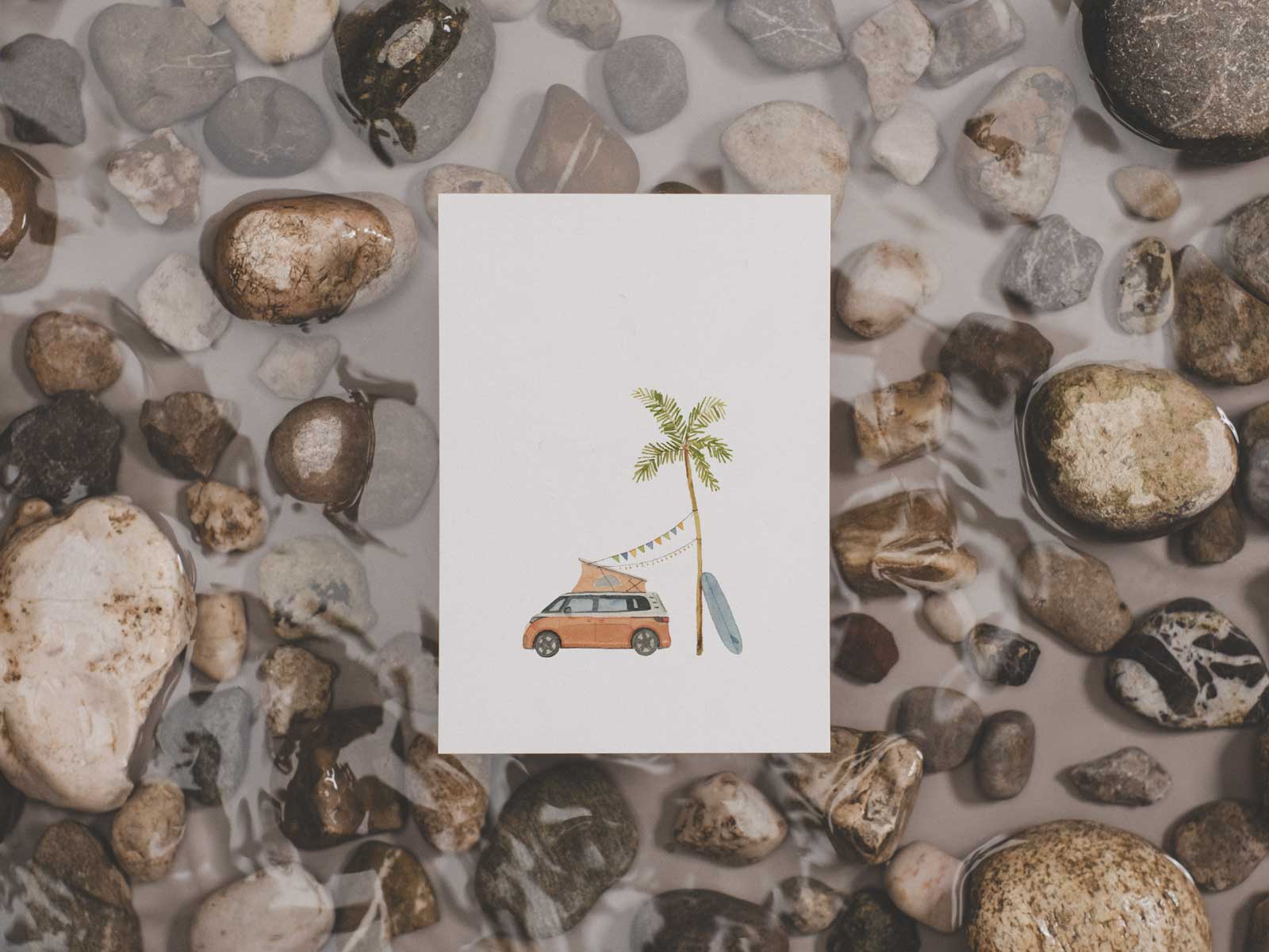 Tag am Meer - Van Life | Postkarte
