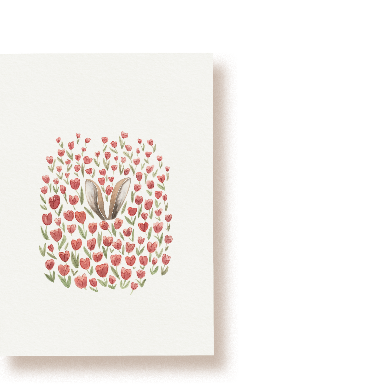 Hase im Tulpenfeld | Postkarte