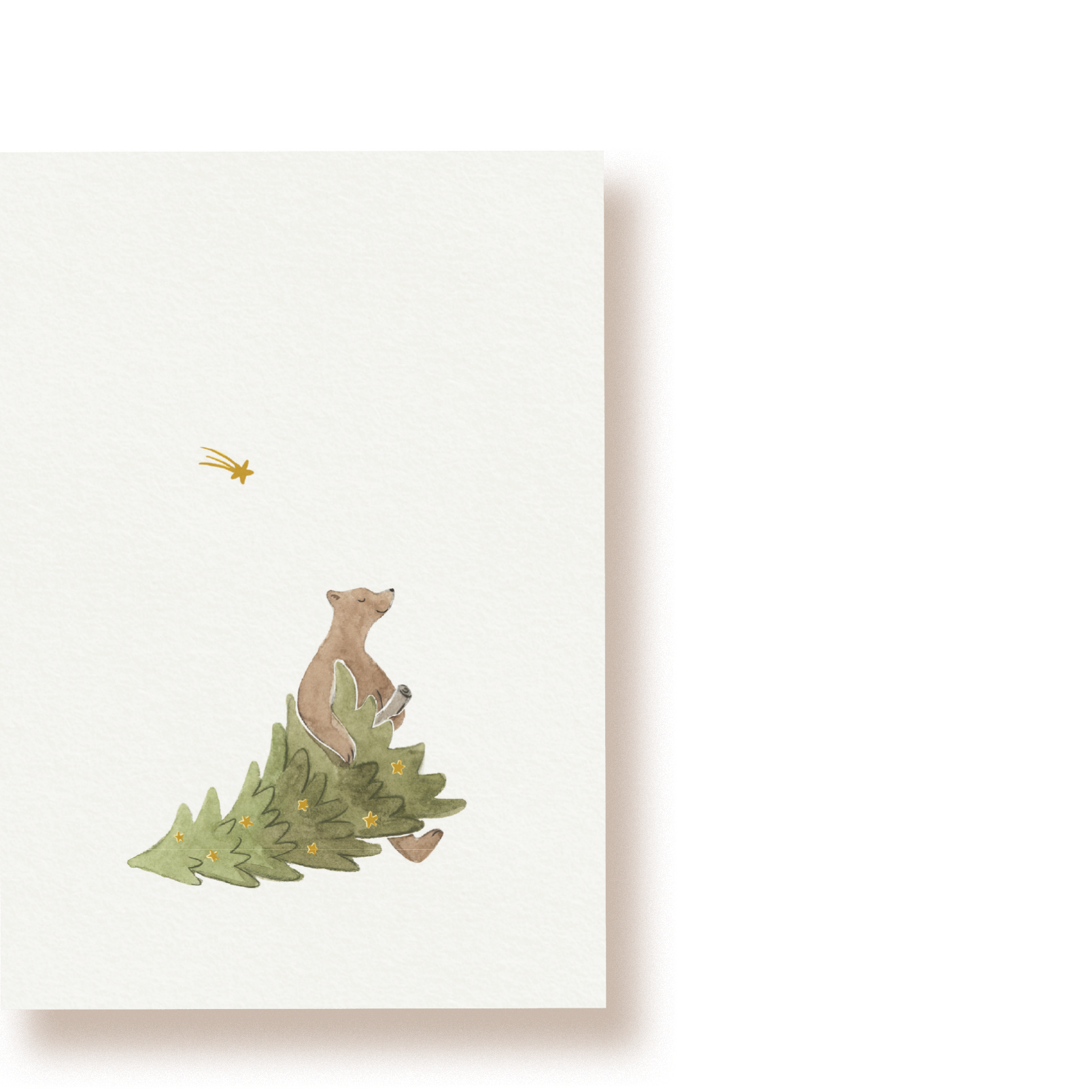 Bär mit Weihnachtsbaum | Postkarte