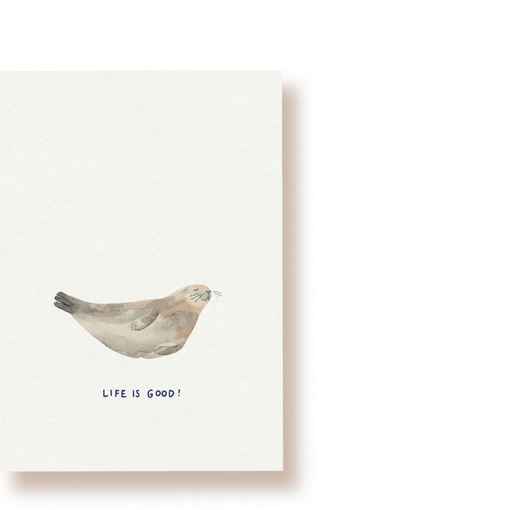 Seehund - life is good | Postkarte